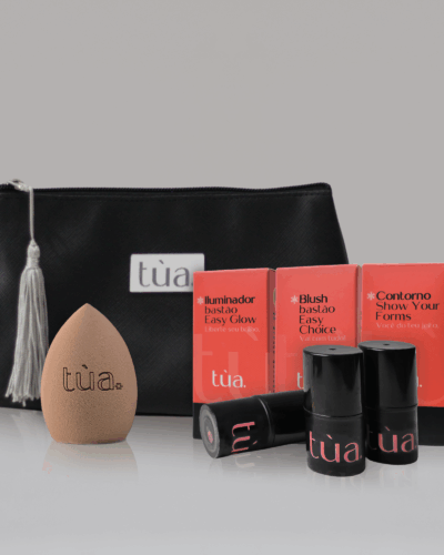 Kit Perfeito pra Você – Contorno, Blush, Iluminador, Esponja e Necessaire