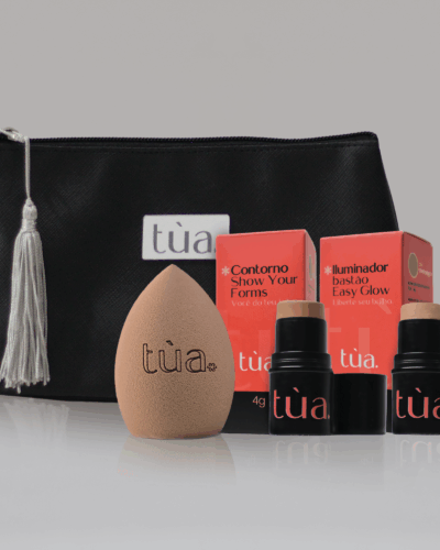 Kit Pele Perfeita – Iluminador, Contorno, Esponja e Necessaire